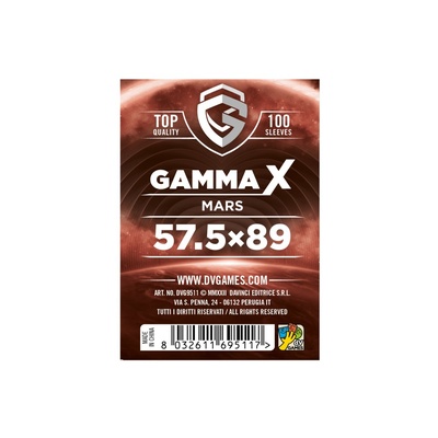 100 Sleeves Gamma X MARS 57,5X89 Bustine Protettive