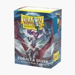 100 Sleeves Dragon Shield Standard MATTE DUAL COBALT & SILVER Bustine Protettive