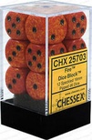 12 d6 Dice Chessex SPECKLED FIRE black Dadi 25703