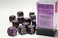 12 d6 Dice Chessex SPECKLED HURRICANE  Purple Viola Dadi 25717