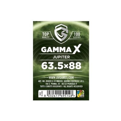 100 Sleeves Gamma X JUPITER 63,5X88 Bustine Protettive