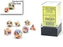 7 Die Set Chessex FESTIVE CIRCUS BLACK  20442  Dadi