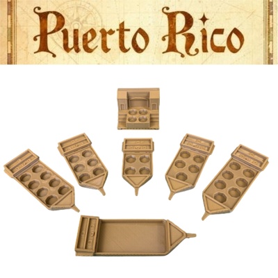 Puerto Rico: Set 6x Barche e Casa del Commercio Deluxe 3D