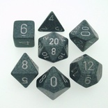 7 Dice Chessex SPECKLED HI-TECH SIVER 25340 Dadi