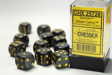 12 d6 Dice Chessex SPECKLED MERCURY  Grey Black Dadi 25728