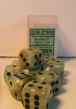 12 d6 Dice Set Chessex MARBLE GREEN dark green 27609 Dadi VERDE verde scuro