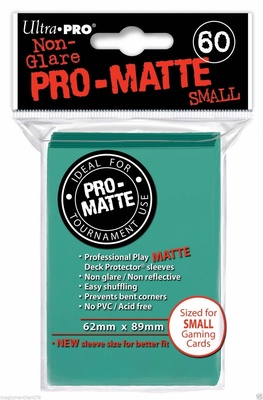 60 Deck Protector Sleeves Ultra Pro YuGiOh PRO MATTE SMALL AQUA Verde Acqua Bustine Protettive Buste