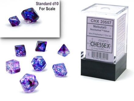 7 Die Set Chessex NEBULA NOCTURNAL BLUE 20557 Dadi