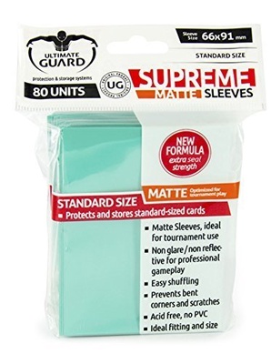 80 Supreme Sleeves Ultimate Guard Magic MATTE TURQUOISE Bustine Protettive Turchese