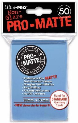 50 Deck Protector Sleeves Ultra Pro Magic PRO MATTE LIGHT BLUE Celeste Bustine Protettive Buste
